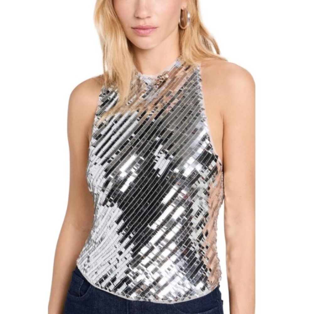 Free People Women's Black X Intimately Fp Disco Fever Cami Top Size XS
